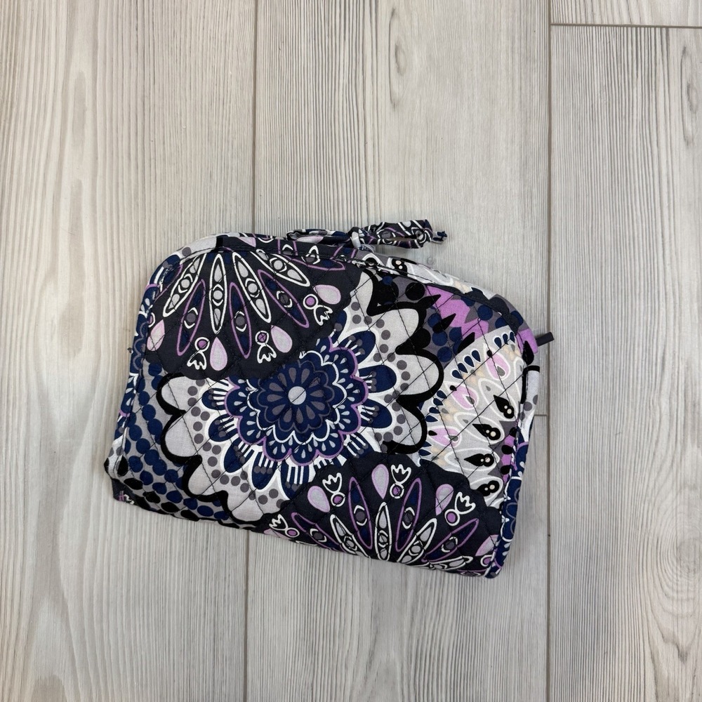 Vera Bradley Mimosa Medallion Purple Blue Hanging Travel Cosmetic Bag